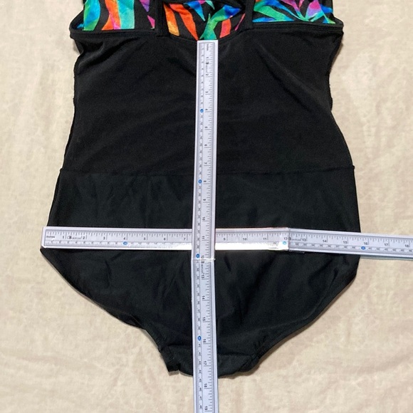 Robbie Len Colorful Tropical Print Women's One Piece Swimsuit - Picture 3 of 12